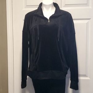 C9 by Champion Velour Half Zip Women's Black Pullover Sweater - Size XL